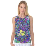 vibrant abstract floral/rainbow color Women s Basketball Tank Top