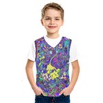 vibrant abstract floral/rainbow color Kids  Basketball Tank Top