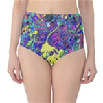 vibrant abstract floral/rainbow color Classic High-Waist Bikini Bottoms