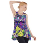 vibrant abstract floral/rainbow color Side Drop Tank Tunic