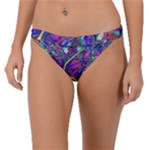 vibrant abstract floral/rainbow color Band Bikini Bottom