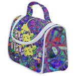 vibrant abstract floral/rainbow color Satchel Handbag