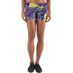 vibrant abstract floral/rainbow color Yoga Shorts