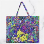 vibrant abstract floral/rainbow color Zipper Large Tote Bag