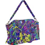vibrant abstract floral/rainbow color Canvas Crossbody Bag