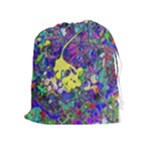 vibrant abstract floral/rainbow color Drawstring Pouch (XL)