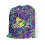 vibrant abstract floral/rainbow color Drawstring Pouch (2XL)