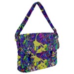 vibrant abstract floral/rainbow color Buckle Messenger Bag