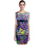 vibrant abstract floral/rainbow color Classic Sleeveless Midi Dress