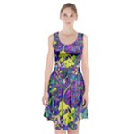 vibrant abstract floral/rainbow color Racerback Midi Dress