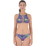 vibrant abstract floral/rainbow color Perfectly Cut Out Bikini Set