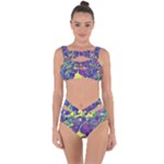 vibrant abstract floral/rainbow color Bandaged Up Bikini Set 