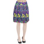 vibrant abstract floral/rainbow color Pleated Skirt