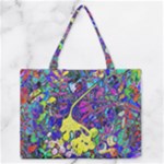 vibrant abstract floral/rainbow color Zipper Medium Tote Bag
