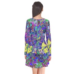 Long Sleeve V-neck Flare Dress 