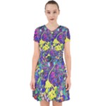 vibrant abstract floral/rainbow color Adorable in Chiffon Dress
