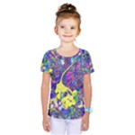 vibrant abstract floral/rainbow color Kids  One Piece Tee