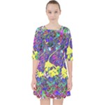 vibrant abstract floral/rainbow color Pocket Dress