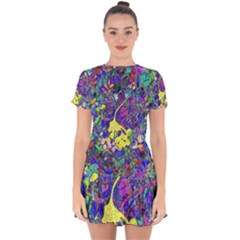 Drop Hem Mini Chiffon Dress 