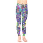 vibrant abstract floral/rainbow color Kids  Leggings