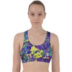 vibrant abstract floral/rainbow color Back Weave Sports Bra
