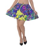 vibrant abstract floral/rainbow color Velvet Skater Skirt