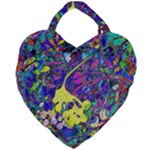 vibrant abstract floral/rainbow color Giant Heart Shaped Tote