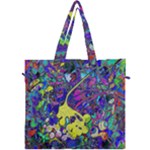 vibrant abstract floral/rainbow color Canvas Travel Bag