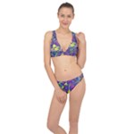 vibrant abstract floral/rainbow color Classic Banded Bikini Set 