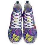 vibrant abstract floral/rainbow color Men s Lightweight High Top Sneakers