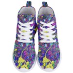 vibrant abstract floral/rainbow color Women s Lightweight High Top Sneakers
