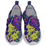 vibrant abstract floral/rainbow color Kids  Velcro No Lace Shoes