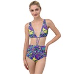 vibrant abstract floral/rainbow color Tied Up Two Piece Swimsuit