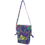 vibrant abstract floral/rainbow color Folding Shoulder Bag