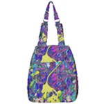 vibrant abstract floral/rainbow color Center Zip Backpack