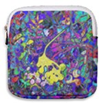 vibrant abstract floral/rainbow color Mini Square Pouch