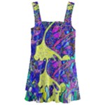 vibrant abstract floral/rainbow color Kids  Layered Skirt Swimsuit