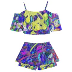 Kids  Off Shoulder Skirt Bikini 