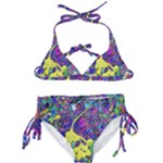vibrant abstract floral/rainbow color Kids  Classic Bikini Set