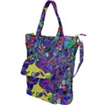 vibrant abstract floral/rainbow color Shoulder Tote Bag