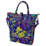 vibrant abstract floral/rainbow color Buckle Top Tote Bag