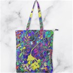 vibrant abstract floral/rainbow color Double Zip Up Tote Bag
