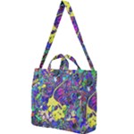 vibrant abstract floral/rainbow color Square Shoulder Tote Bag