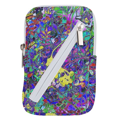 vibrant abstract floral/rainbow color Belt Pouch Bag (Small) from ArtsNow.com