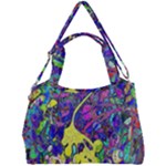 vibrant abstract floral/rainbow color Double Compartment Shoulder Bag