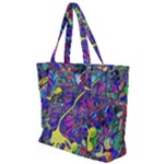 vibrant abstract floral/rainbow color Zip Up Canvas Bag