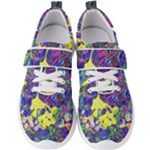 vibrant abstract floral/rainbow color Men s Velcro Strap Shoes