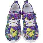 vibrant abstract floral/rainbow color Women s Velcro Strap Shoes
