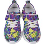 vibrant abstract floral/rainbow color Kids  Velcro Strap Shoes