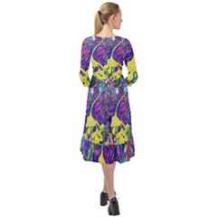 Ruffle End Midi Chiffon Dress 